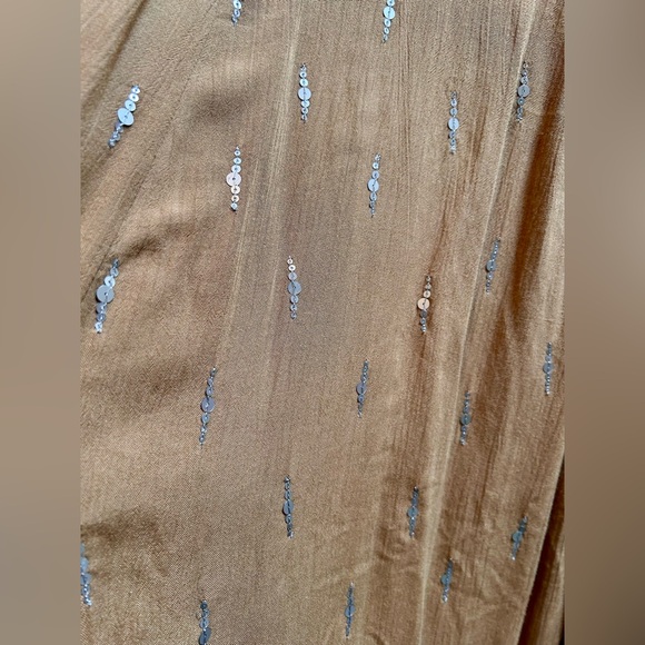 NWT Free People Rising Sun Gold Bejewelled V Neck Slip Dress - Picture 10 of 13